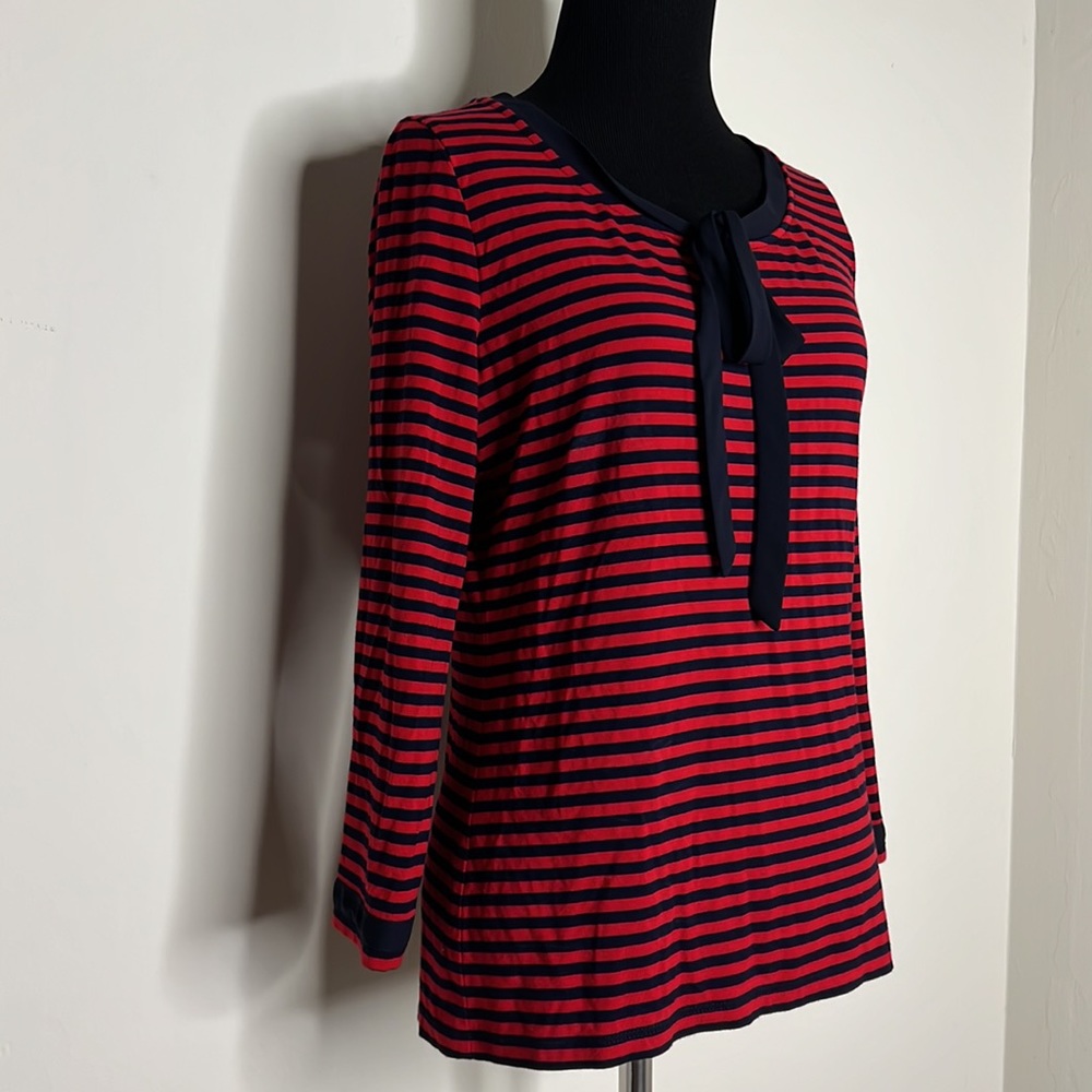TALBOTS Navy/ Red Stripe Sailor Holidays Top S